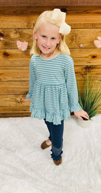 Millie Jay Teal Stripe Set - Mini Mee Boutique