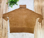 Women’s Zenana Deep Camel Oversized Turtle Neck Top