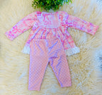 Girl’s Pink Dotted Bow Outfit
