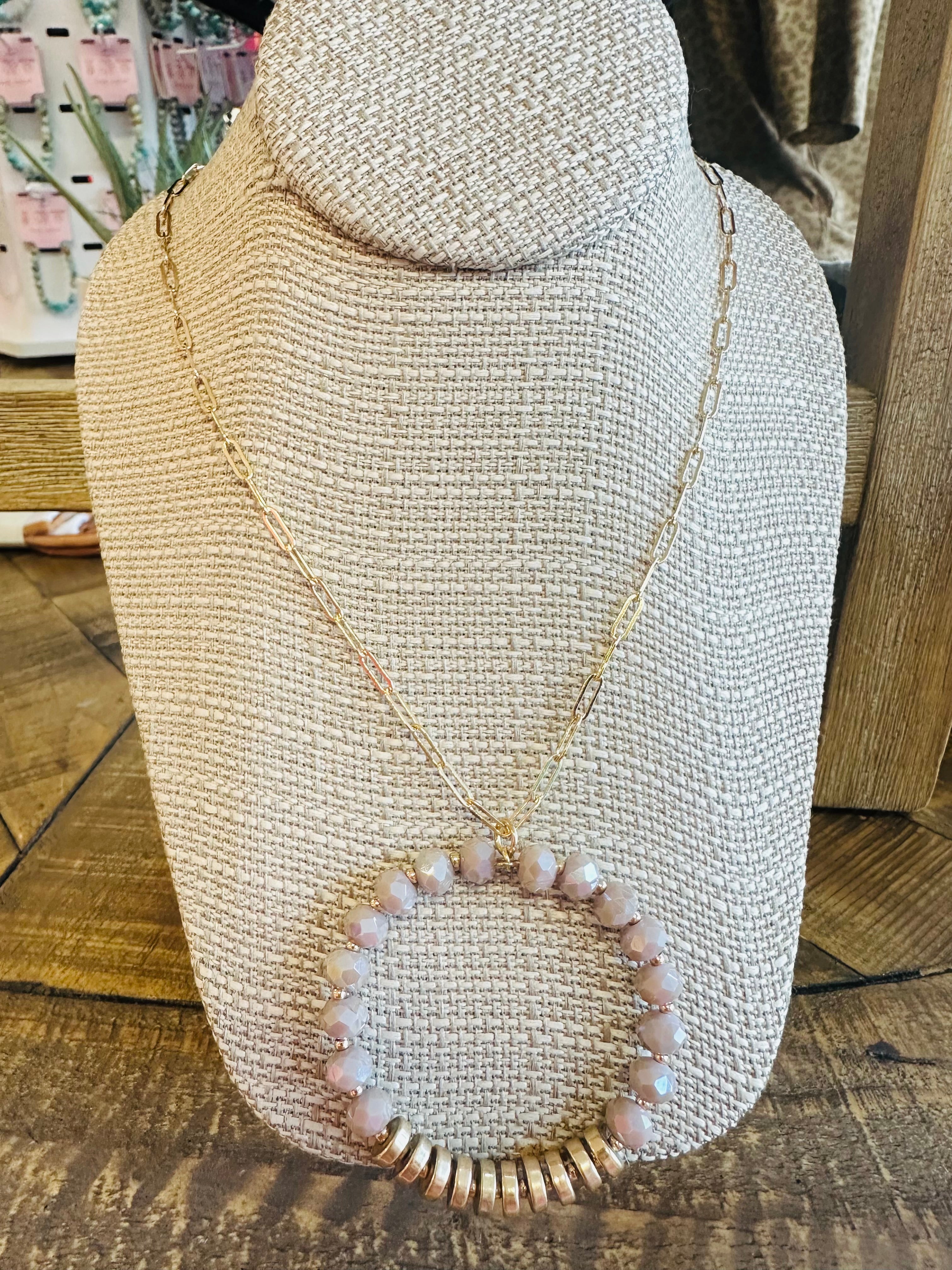 Women’s Rhinestoned Gold and Purple Necklace with Earrings