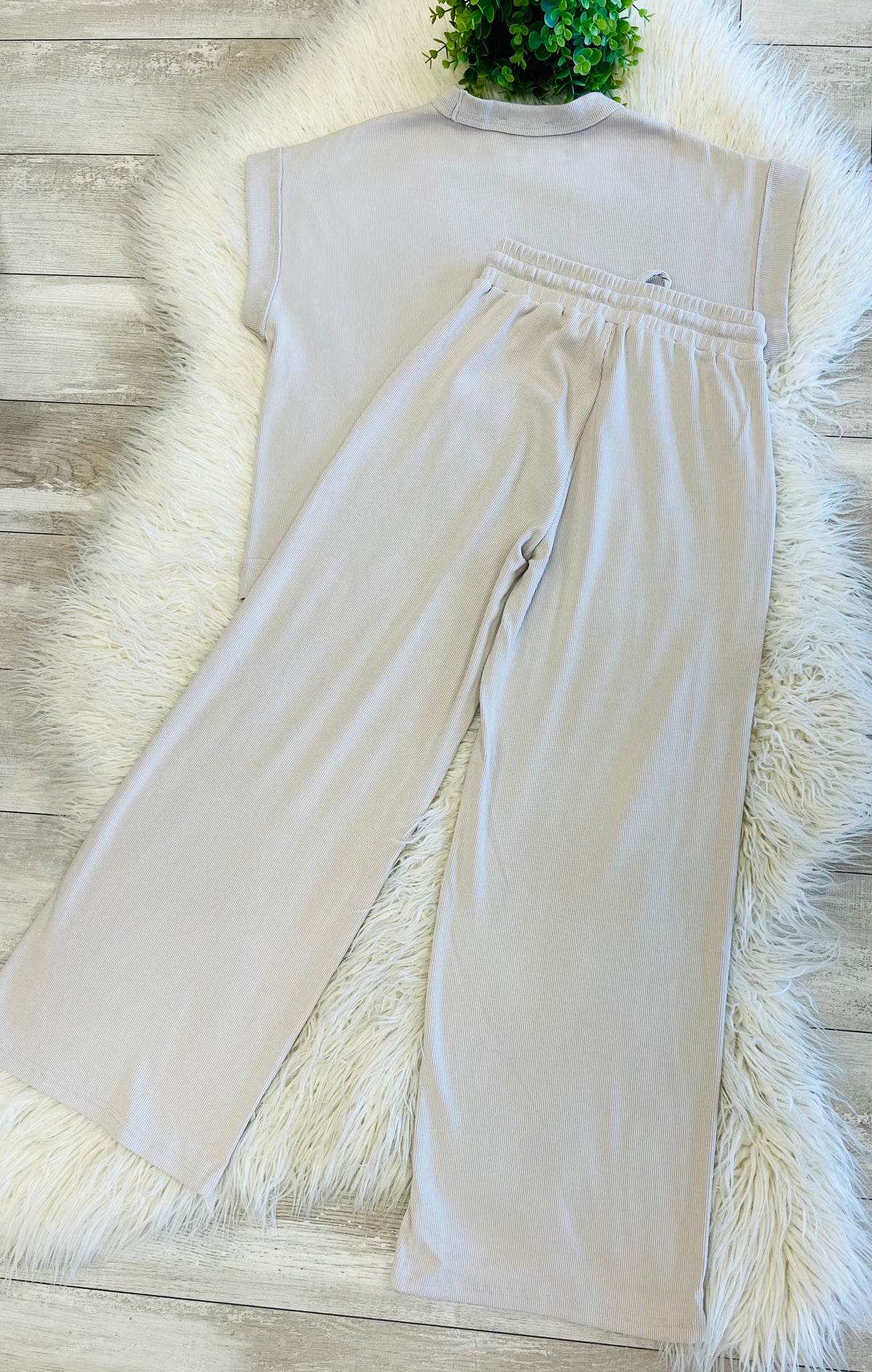 Women’s Zenana Ash Ribbed Pant set