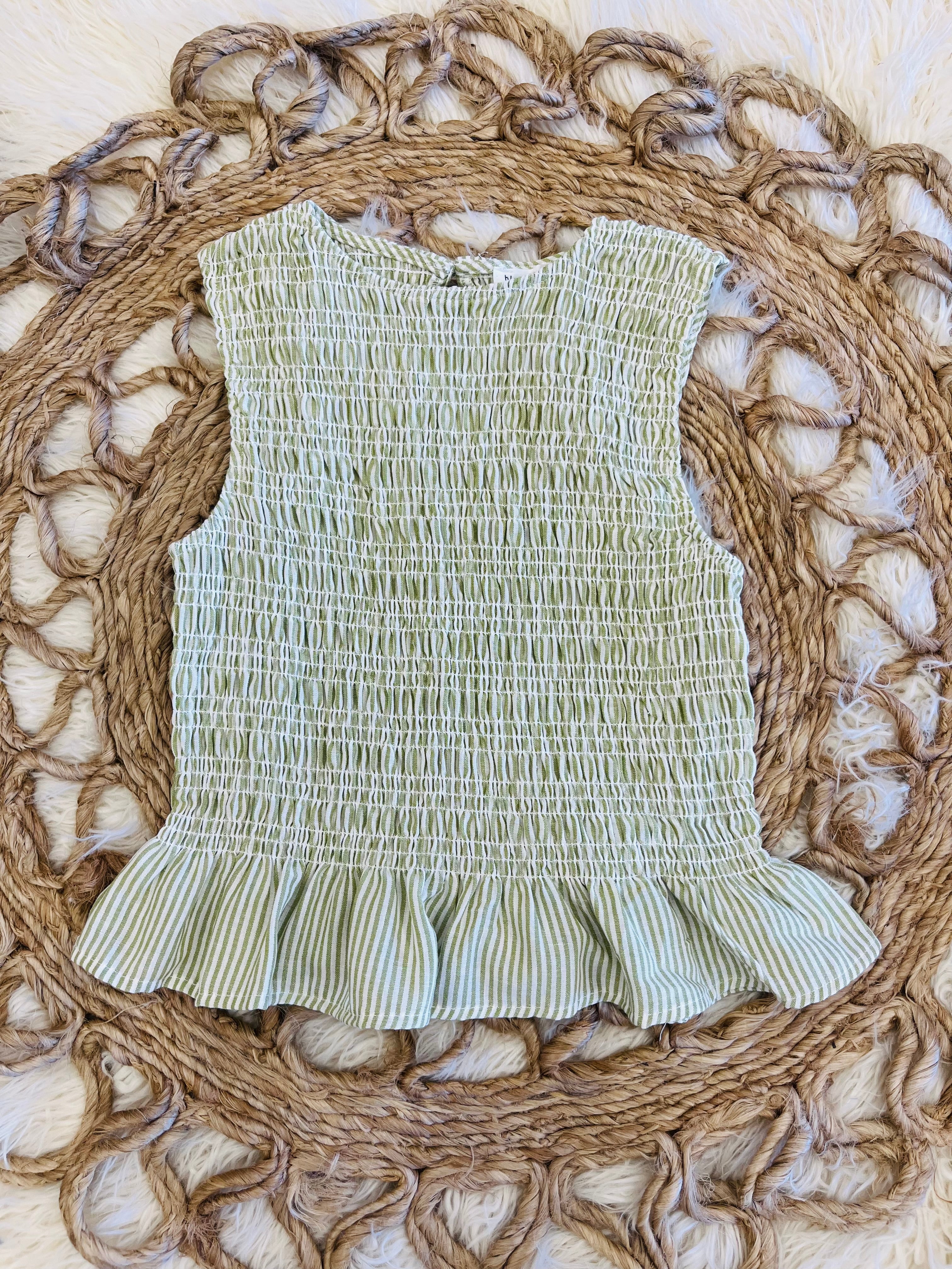 Women’s Blu Pepper Green Smocked Top