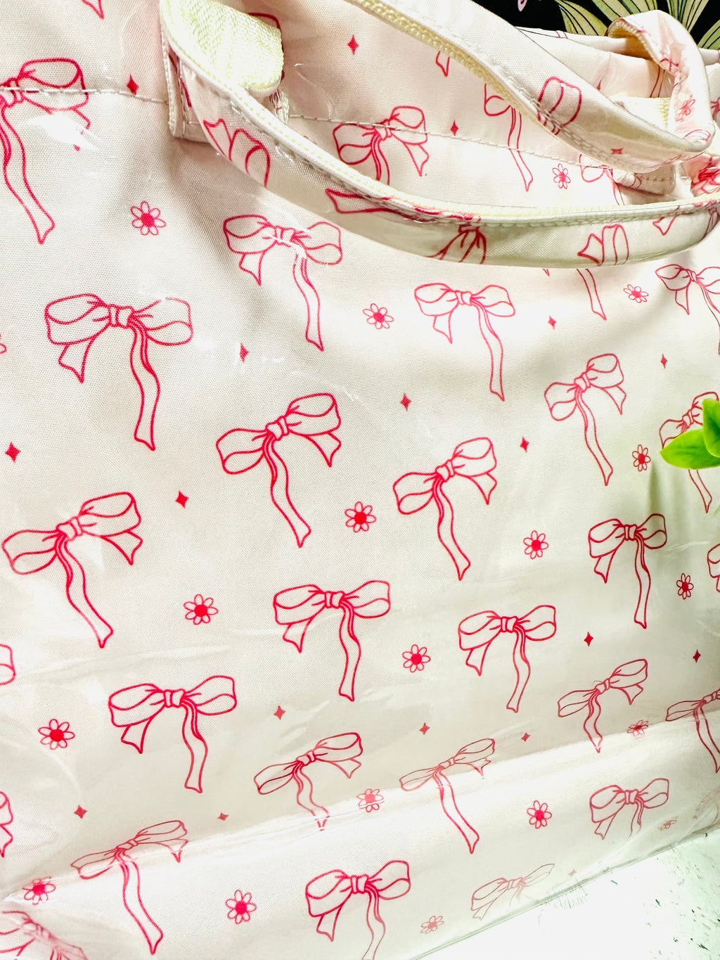 Women’s Pink Bow Vinyl Tote Bag