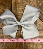 Hair Bow 6” Alligator Clip - Light Grey