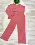 Women’s Zenana Cute Cotton Long Sleeve Set In Winter Rose