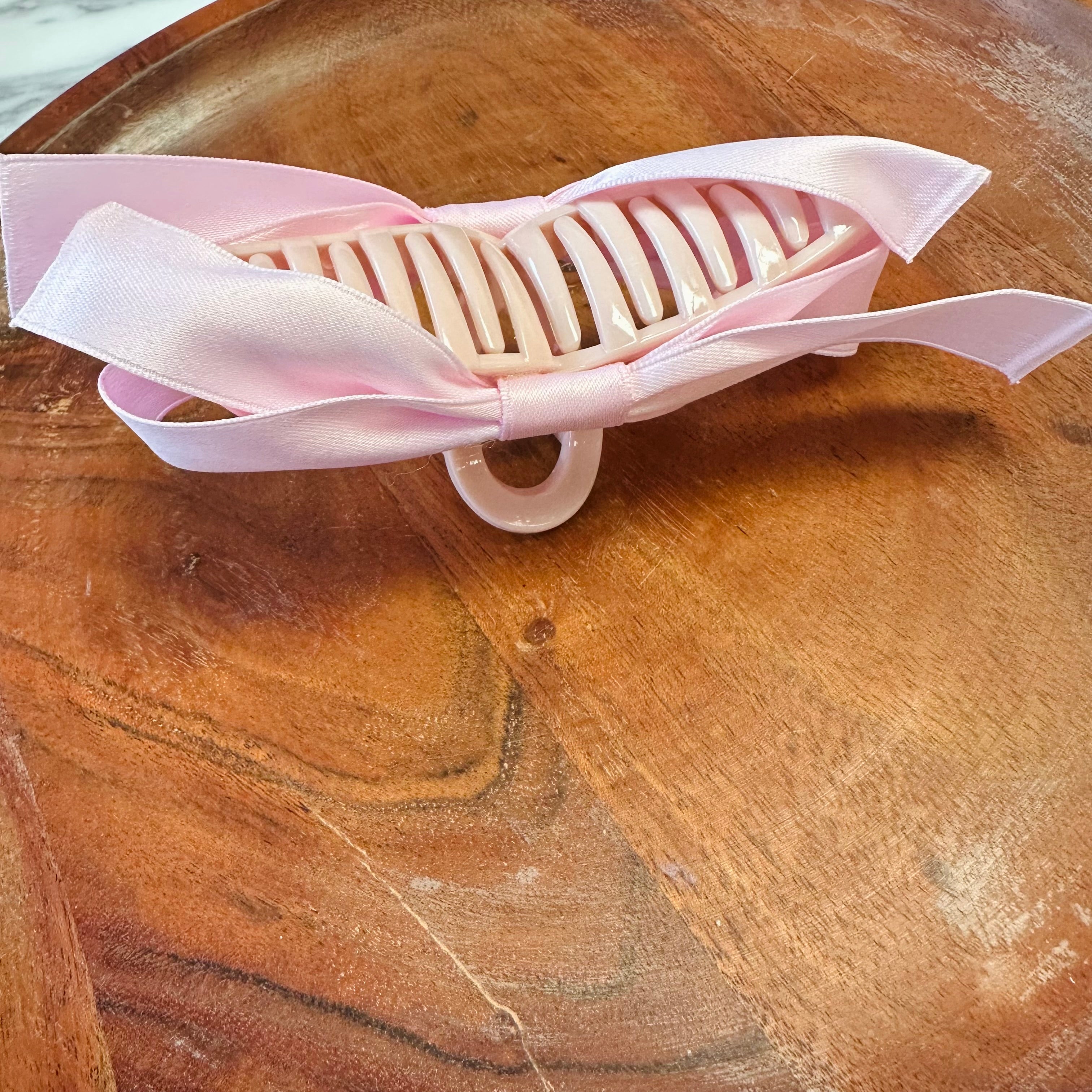 Pink Bow Hair Clip