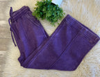 Women’s Zenana Cropped Wide Leg Comfy Violet Acid Wash Pants - True to Size