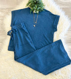 Women’s Zenana Cute Cotton Set In Dusty Blue