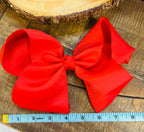 Hair Bow 8” Alligator Clip - Red