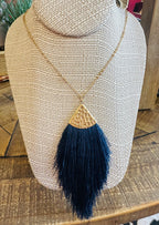 Gold fringe necklace women's