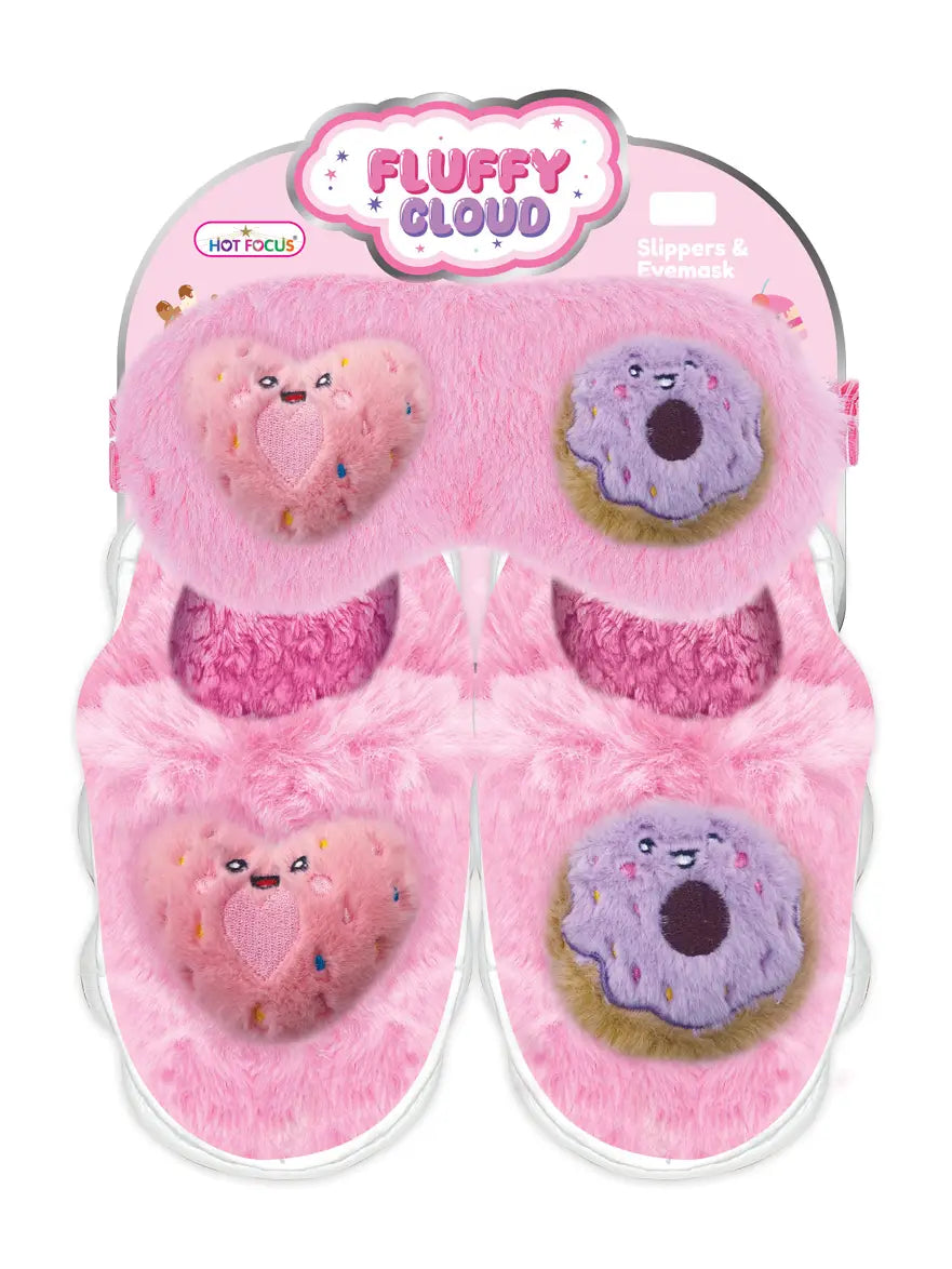 Girls hot focus slippers and eye mask