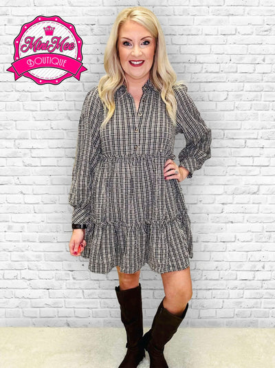 Plaid Striped Ruffle Dress - Mini Mee Boutique