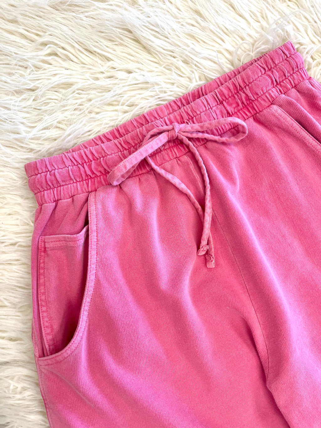 Women’s Zenana Fuchsia French Terry Enzyme Washed Pants