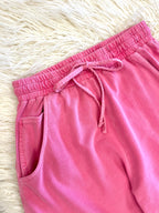 Women’s Zenana Fuchsia French Terry Enzyme Washed Pants