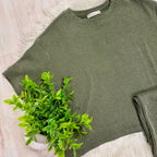 Women’s Ribbed Top and Drawstring Pant Set in Army Green