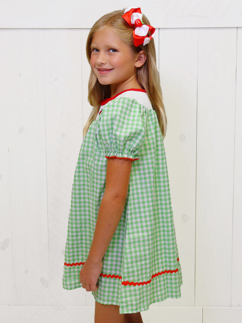 Girl’s Green Gingham dress
