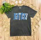 Women’s Charcoal Gray Kentucky Blue Polka Dot and White Stripe Tee