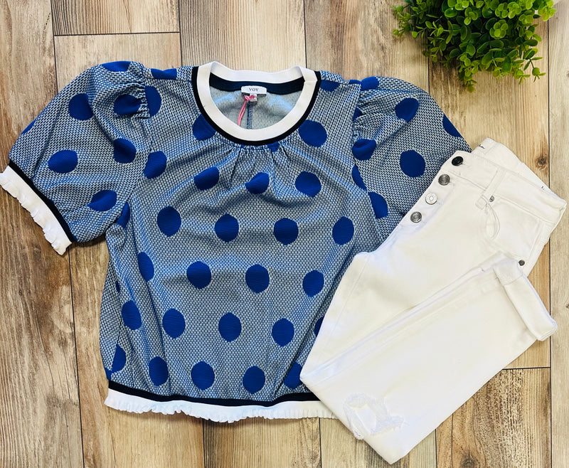 Voy Dotted Knit Top - Mini Mee Boutique