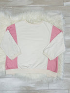 Women’s Evermmee Cream with Red and Pink Stripe and Bow Detail Top- Loose Fit