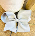 Hair Bow 6” Alligator Clip - Grey