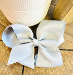 Hair Bow 6” Alligator Clip - Grey