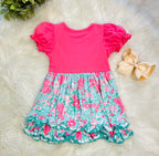 Girl’s Hot Pink Floral Dress