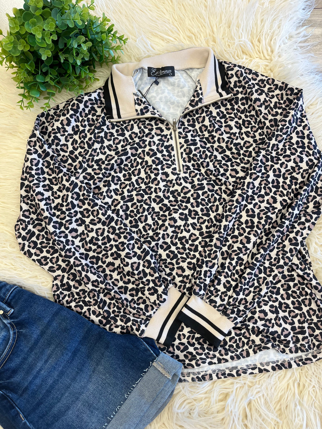 Women’s EverMMee Leopard Print Quarter Zip
