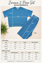 Women’s Zenana Blue Ribbed Pant Set