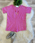 Girl’s Mineral Washed Low-Back Oversized Romper