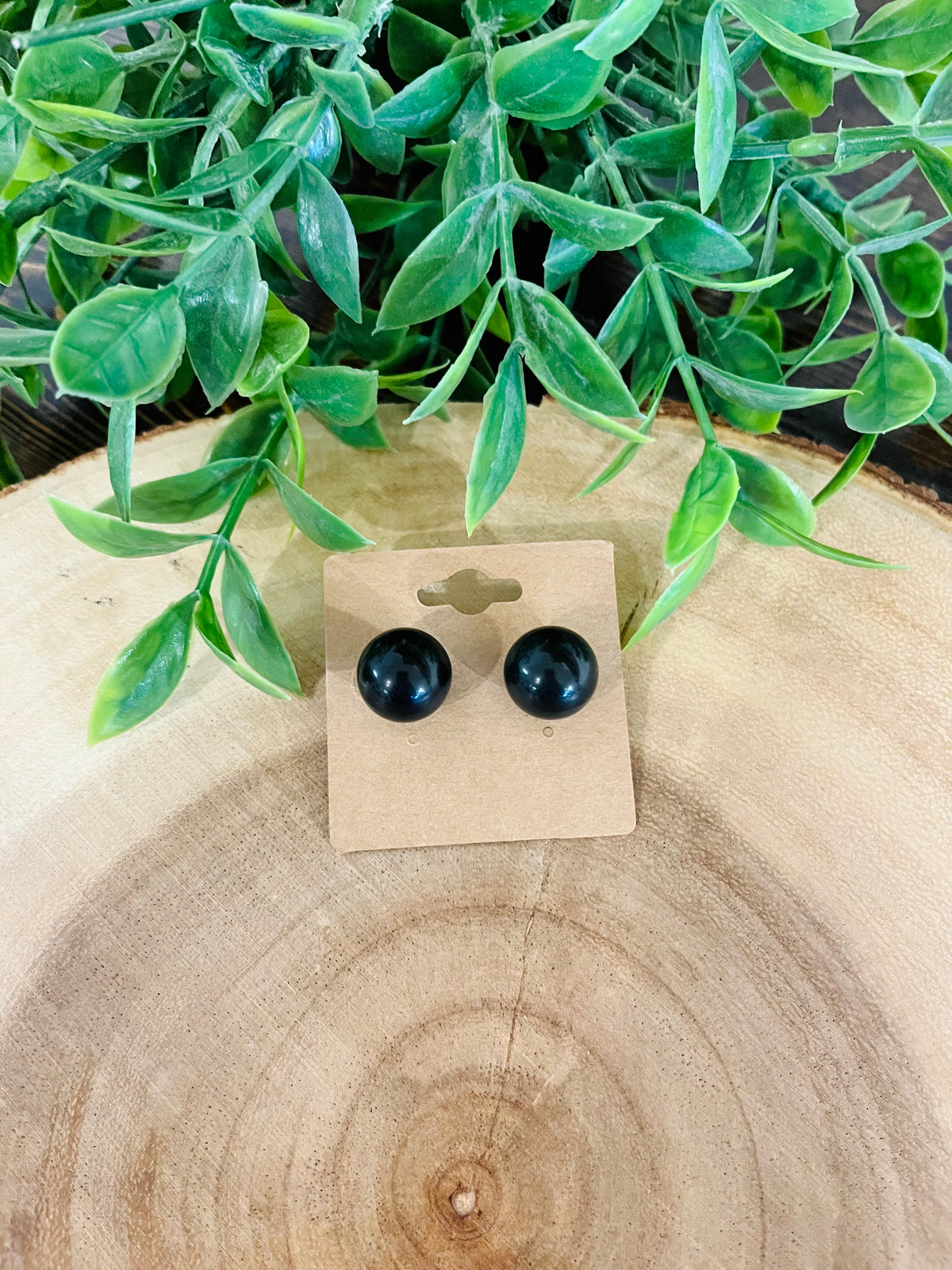 Women’s Black Bubble Stud Earrings