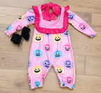 Baby Halloween Pumpkin Print Romper Girls