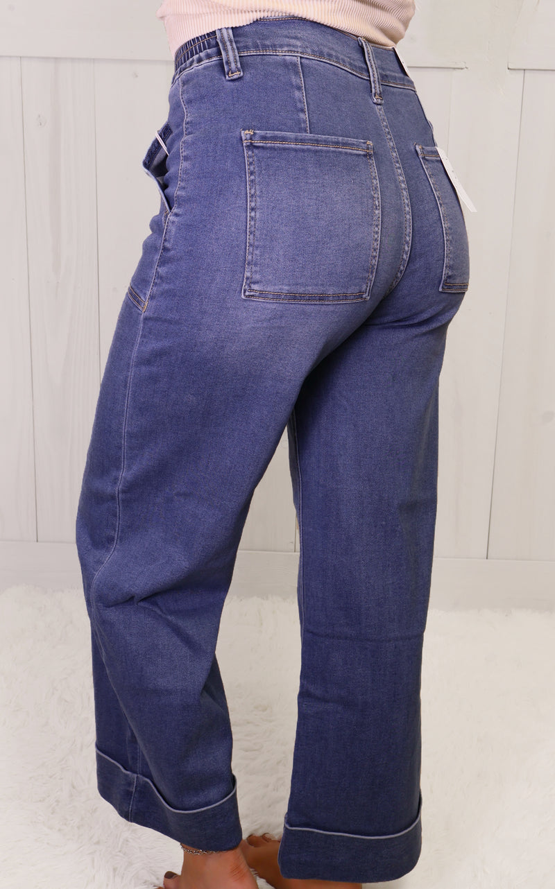 Vervet High Rise Baggy Cuff Jeans 3589