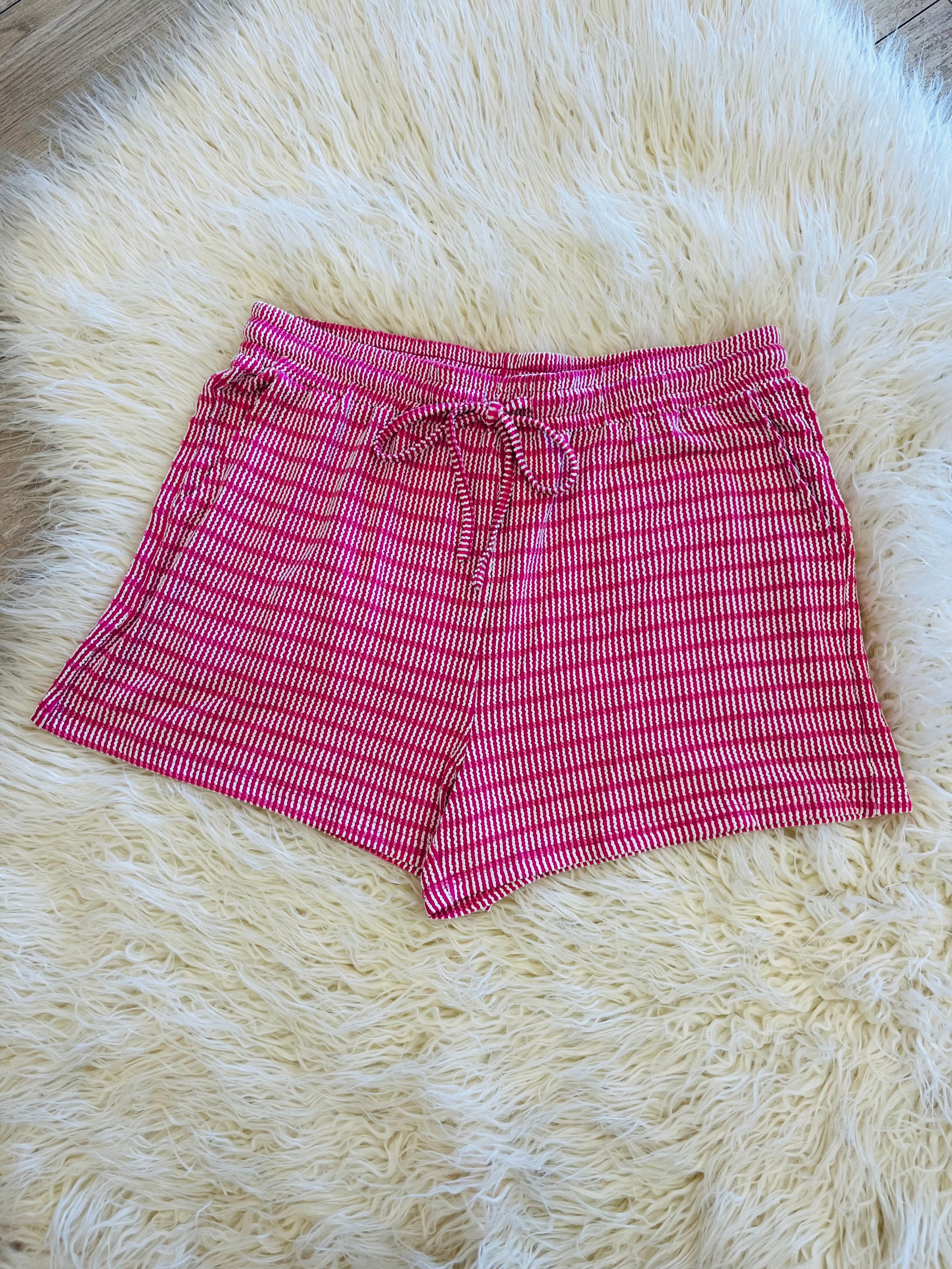 Women’s Evermmee Pink and White Short Set