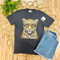 Women’s Charcoal Gray Leopard Tee