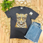 Women’s Charcoal Gray Leopard Tee