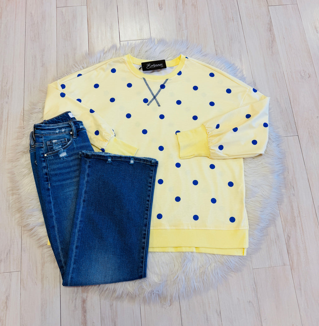 Women’s Evermmee Yellow Polka Dot Pullover