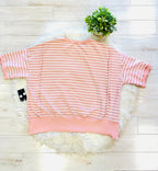 Women’s Peach Love Striped Pale Pink Top