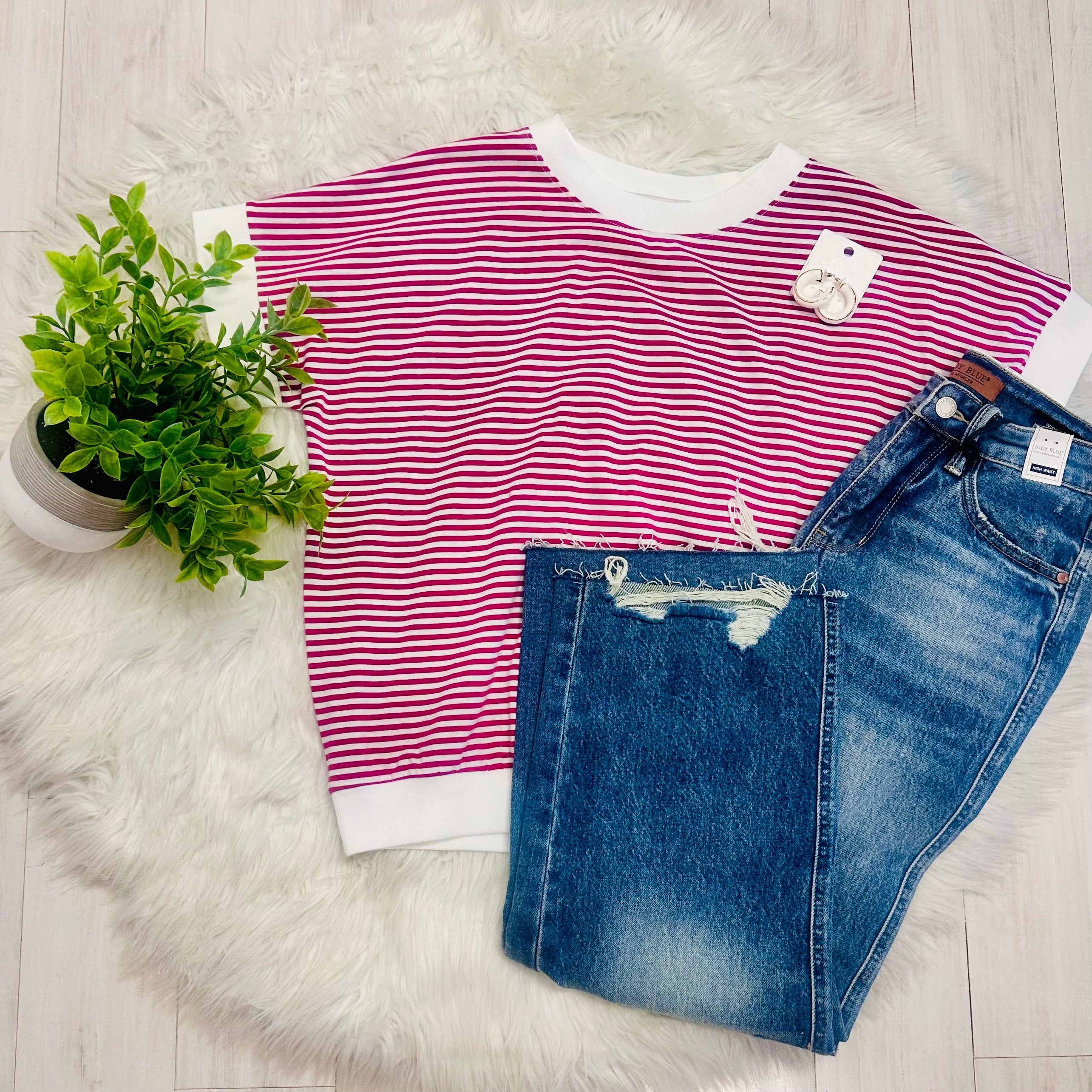 Women’s Zenana Mauve Striped Top