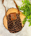 Chocolate Leopard Print Mini Crossbody Bag
