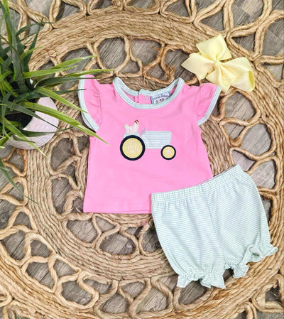 Baby Girl Tractor 2 Piece Set - Mini Mee Boutique