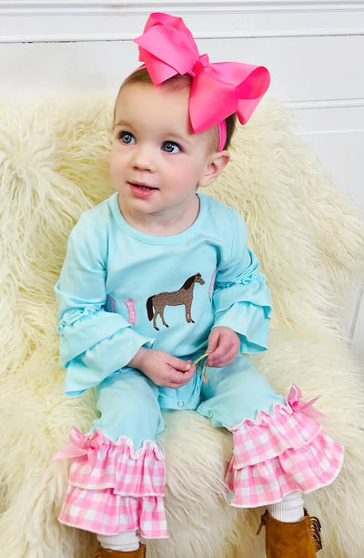 Cowgirl Pink and Blue Jumper - Mini Mee Boutique