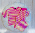 Women’s Evermmee Yellow and Pink Stripe Pant Set
