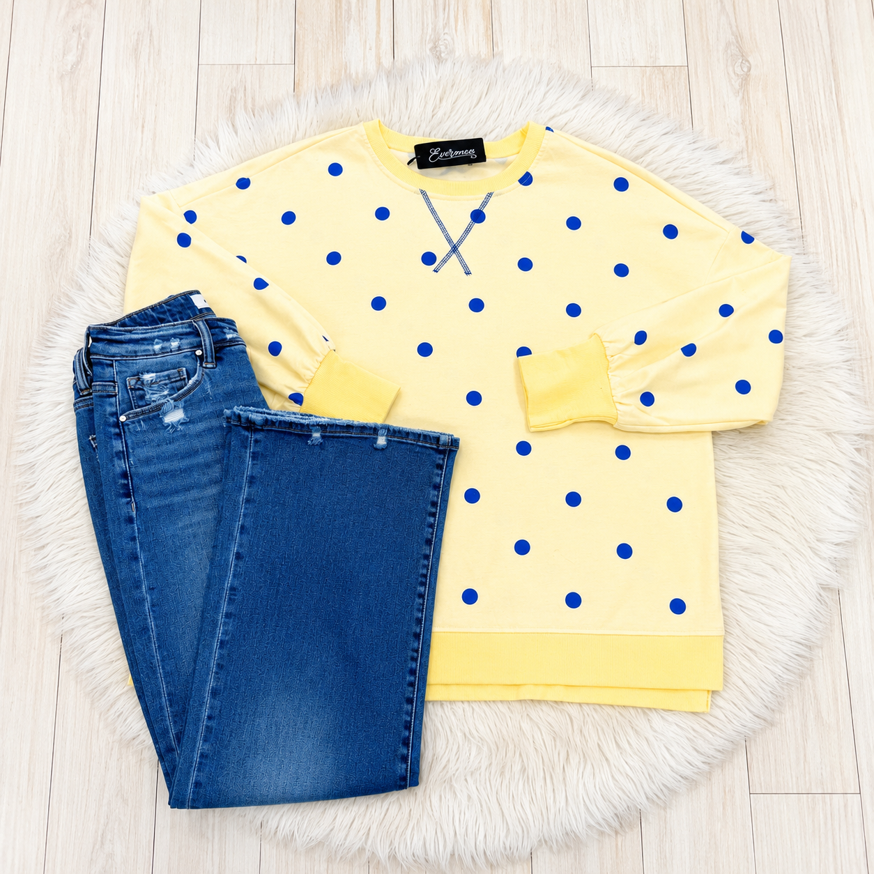 Women’s Evermmee Yellow Polka Dot Pullover