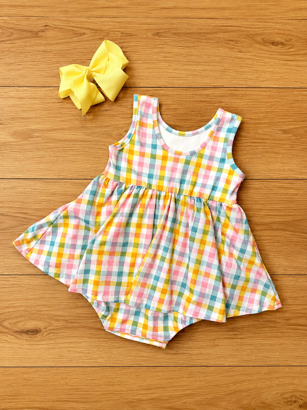 Serendipity Girl’s Plaid Dress Romper