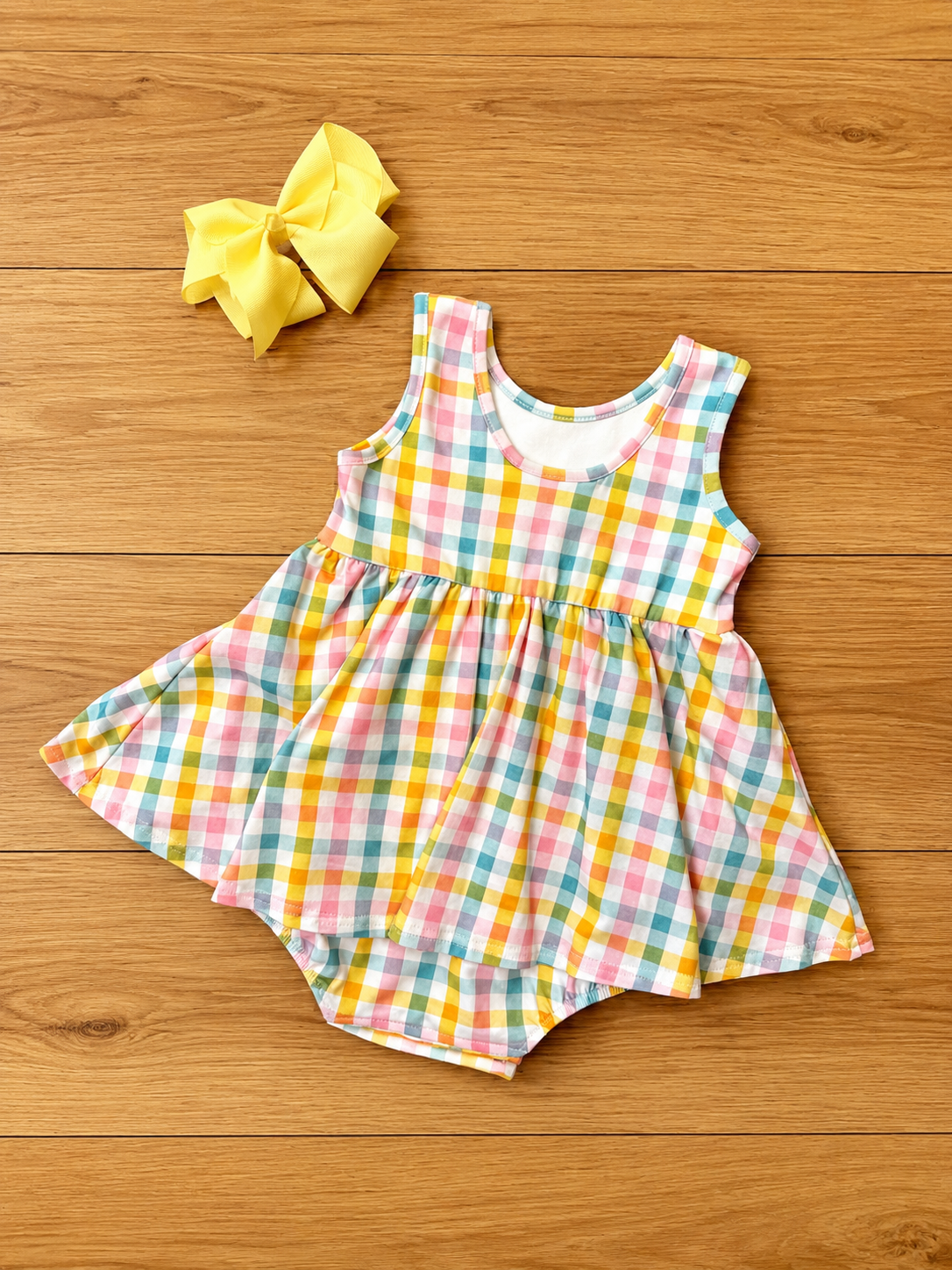 Serendipity Girl’s Plaid Dress Romper