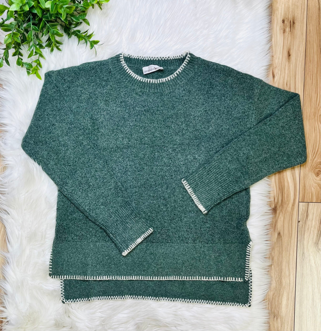 Women’s Zenana Olive Green Sweater Top