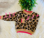 Girl’s Cheetah and Bow Sweater
