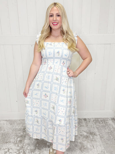 Blu Pepper Ribbon Maxi Dress - Mini Mee Boutique