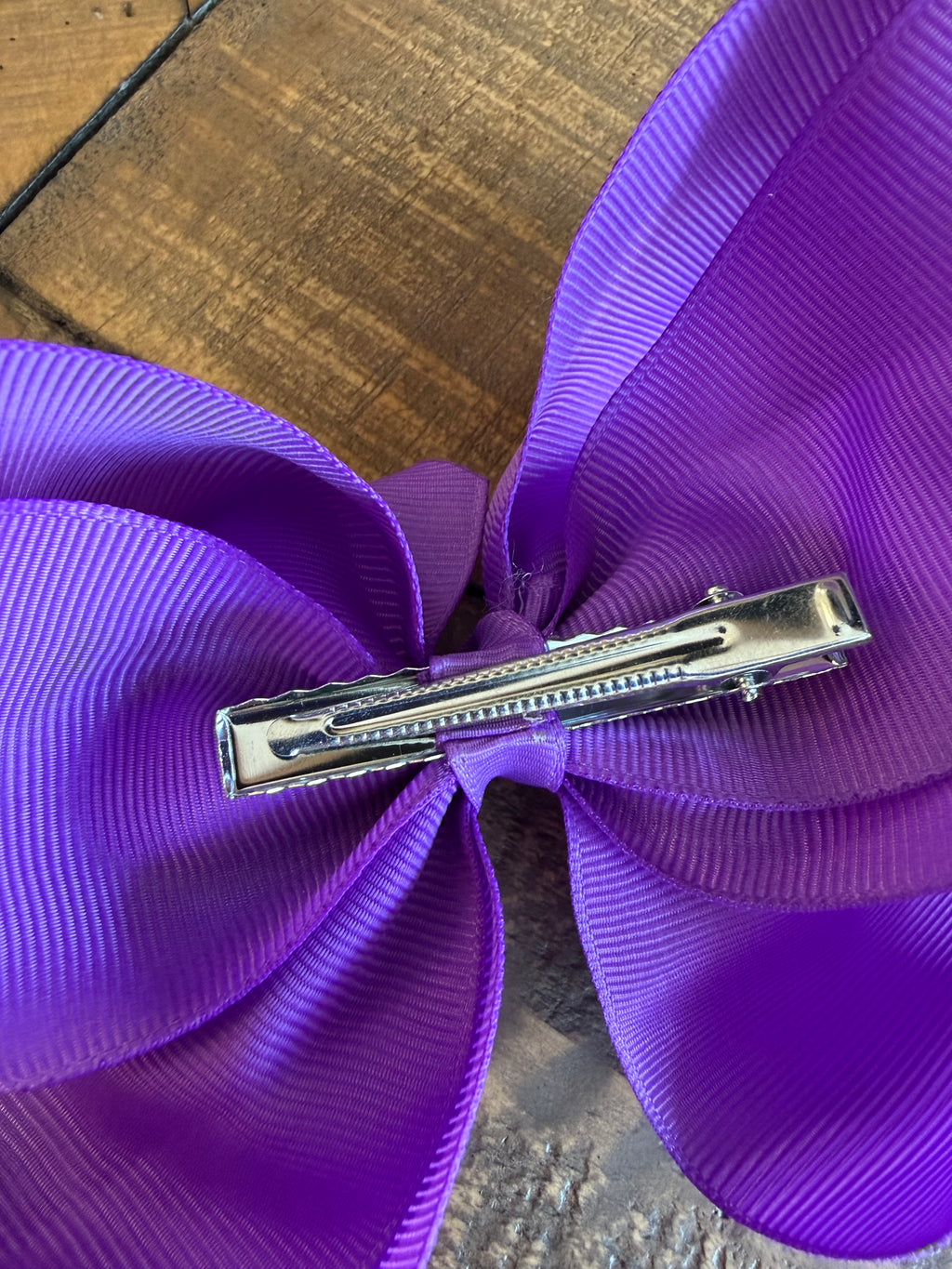 Hair Bow 6” Alligator Clip - Violet