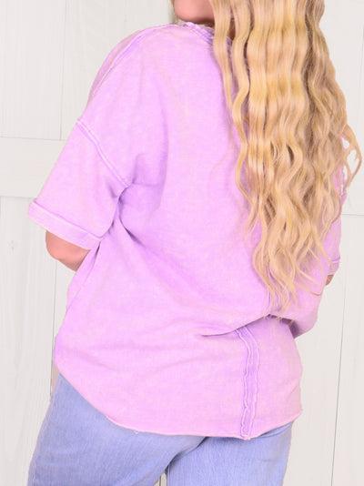 Lavender Acid Wash Tee Shirt